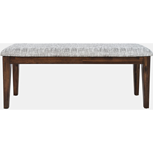 Urban Icon 45" Dining Bench in Merlot Wood & Grey Fabric